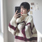 Autumn and Winter Turtleneck Striped Loose Sweater Female Hedging Was Thin Wild Sweater