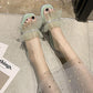 Mesh Bright Diamond Small Fragrant Style Slippers for Women's Outer Wear, Fashionable and Versatile Flat-bottomed Hong Kong Style Sandals