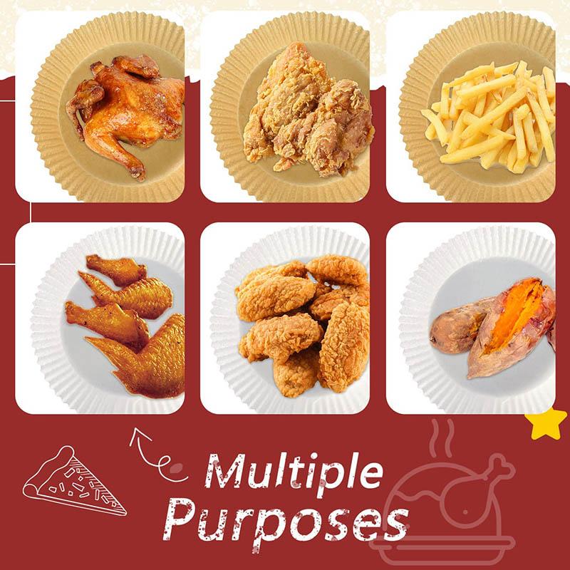 Air Fryer Paper Tray Paper Pad Oil Paper Baking Tray Paper Baking Special Paper Household Natural Color Greaseproof Paper
