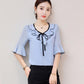 Short -sleeved Chiffon Shirt Female Summer Flared Sleeve Shirt Female