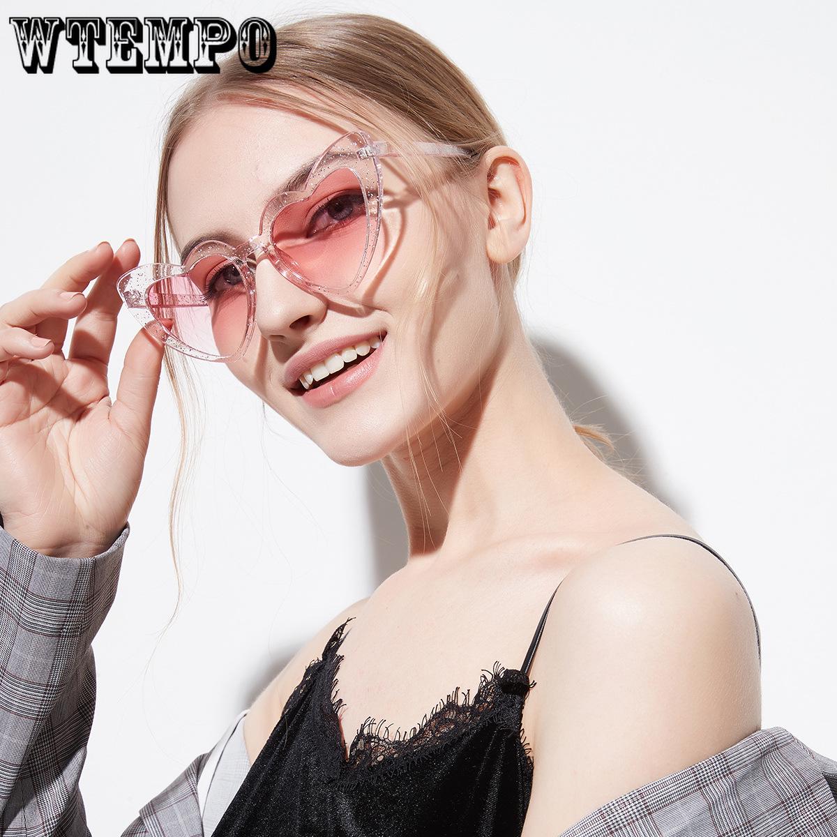 WTEMPO Pink Love Sunglasses Big Peach Sunglasses Women Popular Heart Shaped Glasses