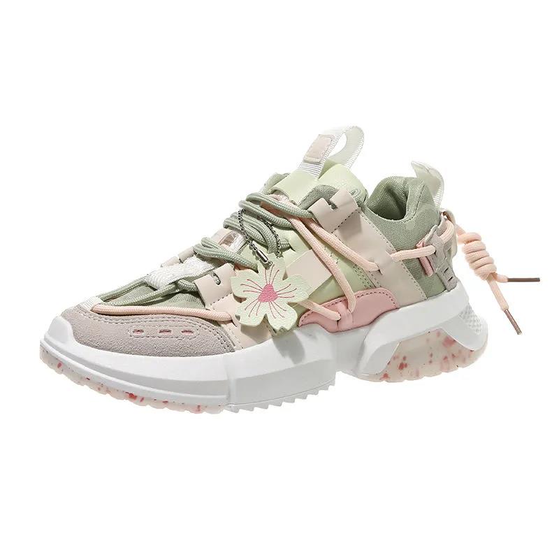 Fairy Style Cherry Blossom Fashion All-match Sports and Leisure Women's Shoes Increased Thick-soled Old Shoes Women's Trendy Shoes