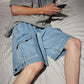 Workwear Denim Shorts Men's Loose Straight Summer Trend Retro Five-point Pants Breeches