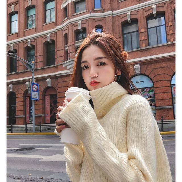 Autumn Winter Turtleneck Rabbit Villus Sweater Simple Women Long-sleeved Slim Sweaters