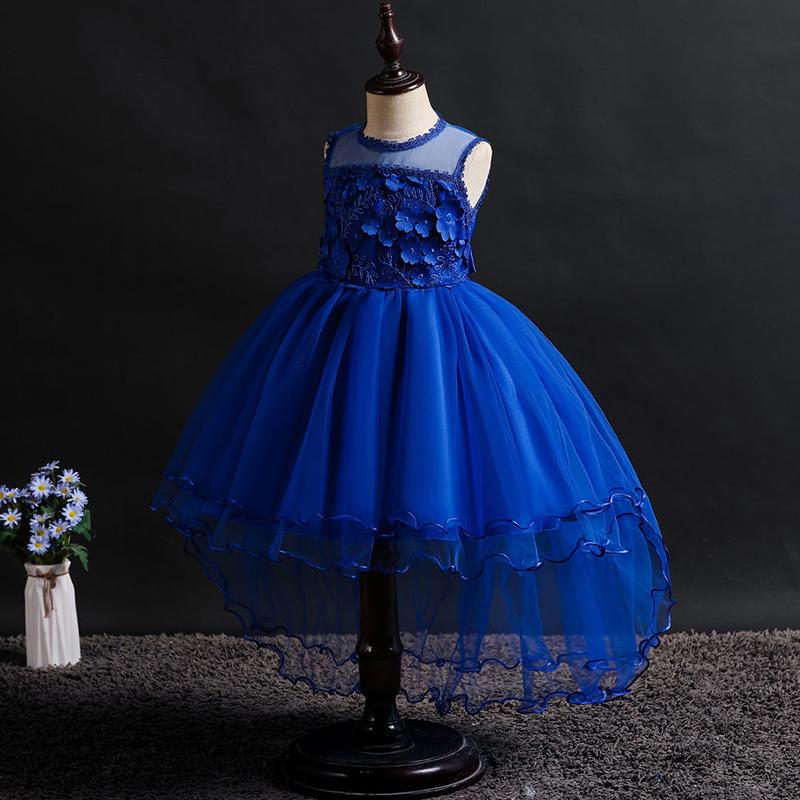Children's Dress Princess Short Front and Long Performance Costume Girl Net Yarn Tail Skirt Student Performance Costume