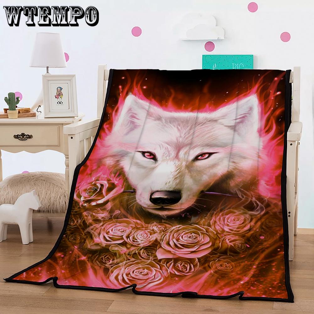3D3D Rose Wolf Bed Supplies Set Pillow Set Three Set Home Life Bed Set Dark Breeze