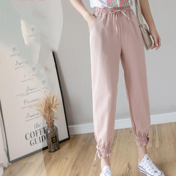 WTEMPO Summer Cool Thin Pants Women Loose Wide Leg Harlan Trousers Casual Comfortable Home Go Out Party