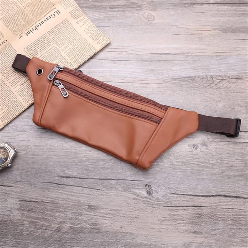 Genuine Leather Waist Bag Men's Messenger Bag Multifunctional Waterproof Mobile Phone Large Capacity Cashier Bag