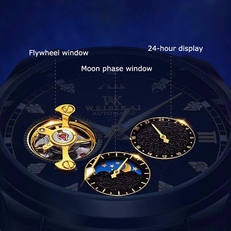 Men Stailness Steel Band Automatic Mechanical Watch Fashion Men Luminous Date Business Wristwatch