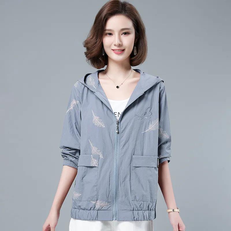 Spring Autumn Large Size 3XL Hooded Windbreaker Coats Women's Trench Coat 2021 New Thin Female Coat Casual Outerwear