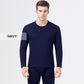 Thermal Underwear Men's Round Neck Plus Velvet Thickening Warm Soft Dense Velvet Composite One Thermal Underwear Suit In Winter