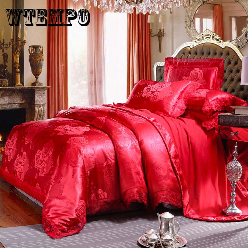 Wedding Luxury Bedding Sets Jacquard Duvet Cover Set wedding Bedclothes Bed Linen bed sheet