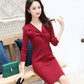 Mid-length Chest Wrap Sexy Slim Sweater Skirt Package Knitted Bottoming Dress Female