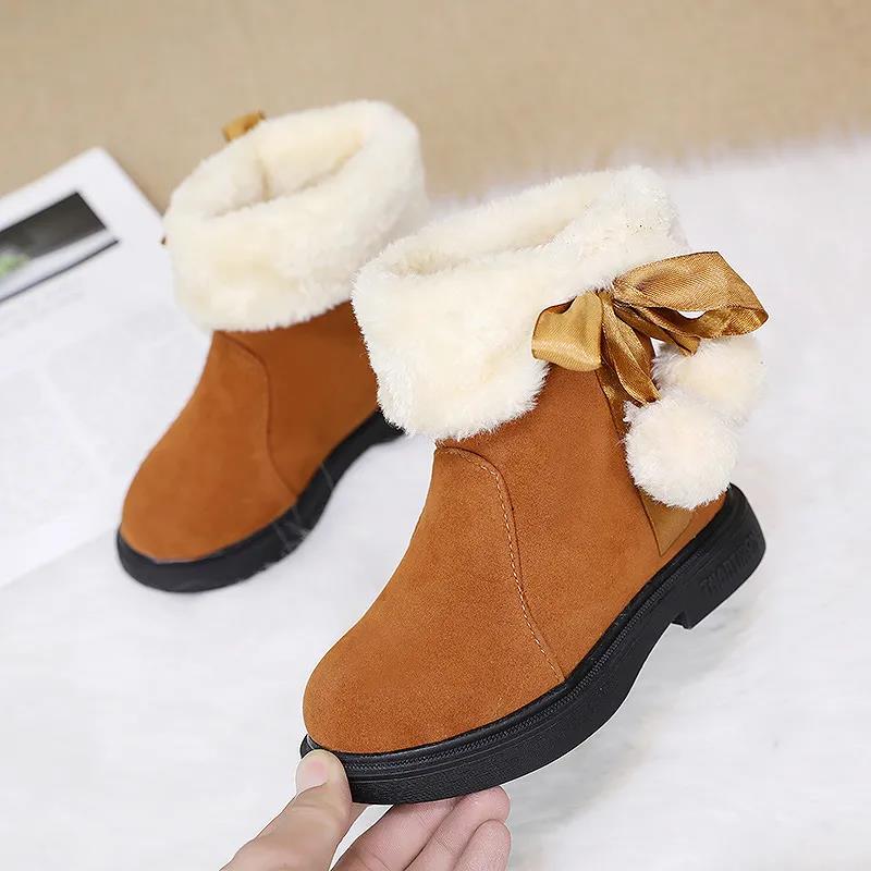 Girls' Snow Boots Princess Boots Cotton Boots High Top Cotton Shoes One Foot Warm Plush Fashion Boots