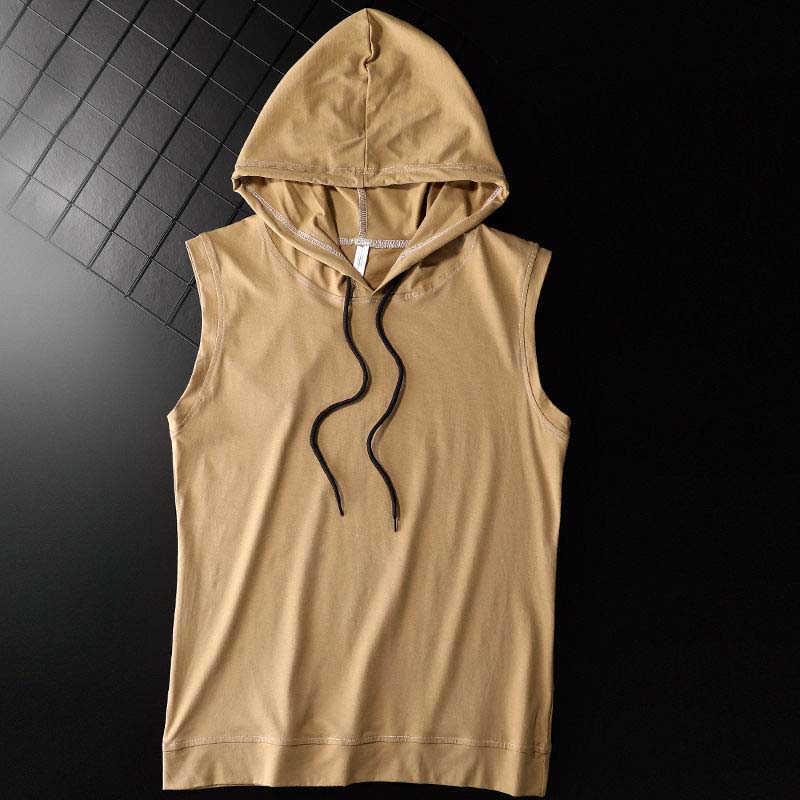 2021 Summer New Sports Hooded Vest Men's Loose Basketball Fitness Sleeveless T-shirt