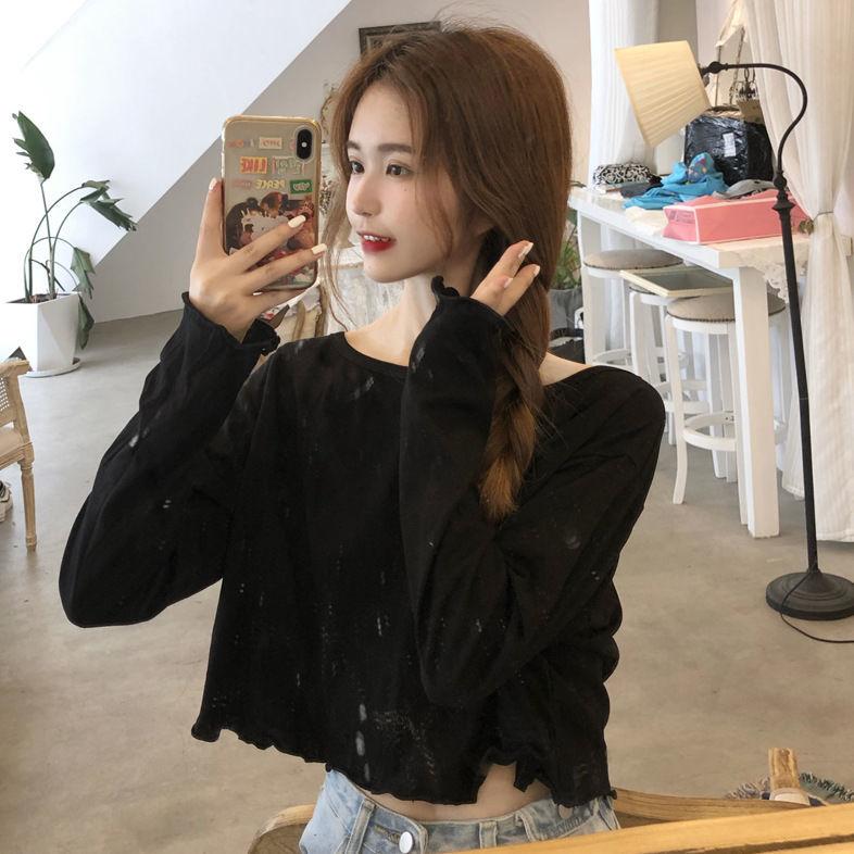 Lotus Sleeve Womens Slim Thin Frill Ruffle Tops Blouse Casual Round Collar Pullover T-Shirt