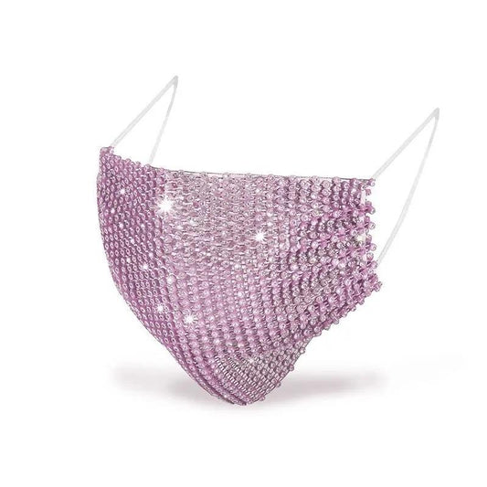 Women's Crystal Rhinestone Decorative Mask Luxury Diamond Face Mask Elastic Adult Masks Rhinestone Mask Steetwear Facial Mouth Mask