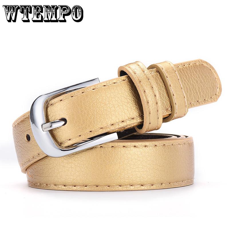 Leather Belt Women Leather Adult Casual Waist Belt Ring Pin Buckle