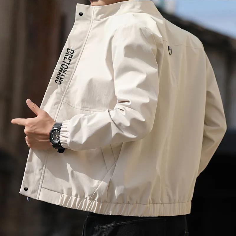 Men's Spring and Autumn Jacket Student Casual Stand-up Collar Trend Handsome Business Jacket Men's Outerwear