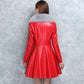 Winter Imitation Fox Fur Collar and Cotton Fur Mid-length Slim Fit All-match Leather Jacket Fashion Simple Female Jacket