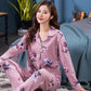 Women's Long Sleeve Floral Printed Pajamas Set Spring Autumn Casual Sleeping Suit Loose Comfortable Home Wear Pants Blouses Two Piece Set