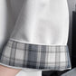 Casual Three-quarter Sleeve Top Spring, Summer and Autumn Trend Plaid All-match Round Neck Half-sleeve T-shirt