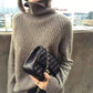Pofulove Autumn Winter Base Shirt Sweater Turtleneck Loose Large Size Thick Solid Color Wild Women