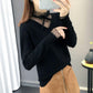 Autumn and Winter Lace Sexy Bottoming Shirt Knitted Solid Color Top Fashion Casual Women Sweater