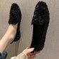 Rhinestone Society Women's Shoes Spring and Summer Korean Style One-legged Peas Shoes Pumps