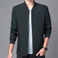 Men's Business Spring and Autumn Jacket Solid V Neck Stand Collar Jackets Men's Baseball Uniform Jacket Slim Fit Clothing Dad Outfit