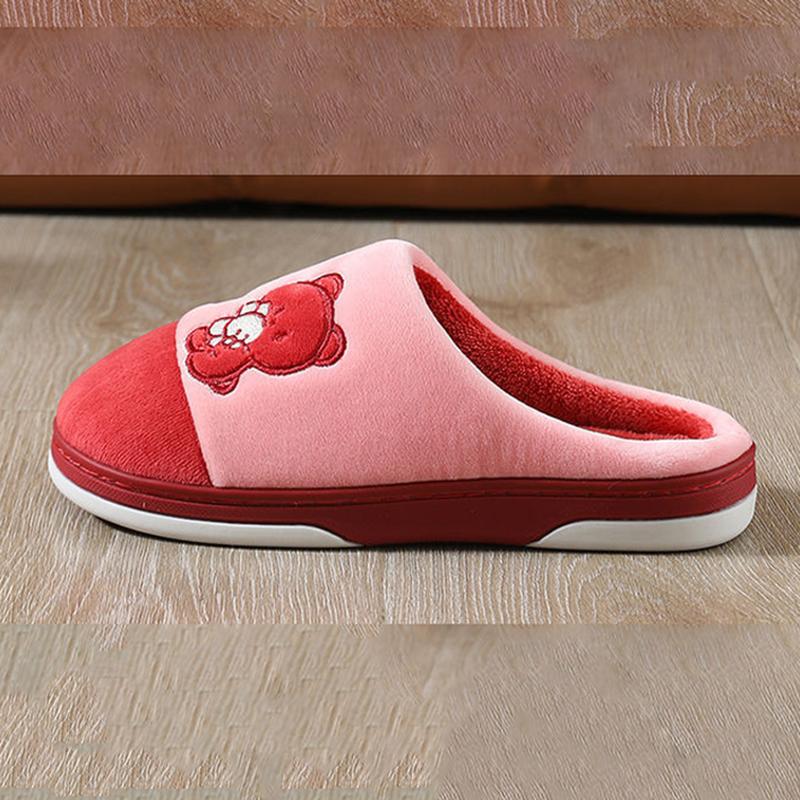 Women Winter Slippers Thick Warm Cotton Shoes Non Slip Home Plus Size Men Slippers