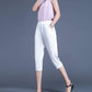 Summer Thin Harem Pants Women Plus Fat Plus Size Loose Tight Waist Cropped Trousers