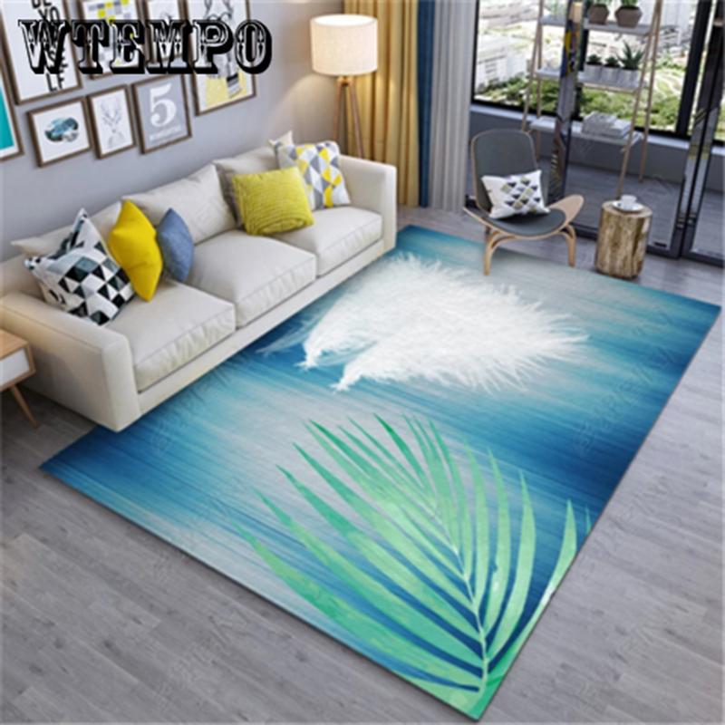 Feather Pattern Printing Carpet Kids Climbing Mat for Kids Bedroom Living Room