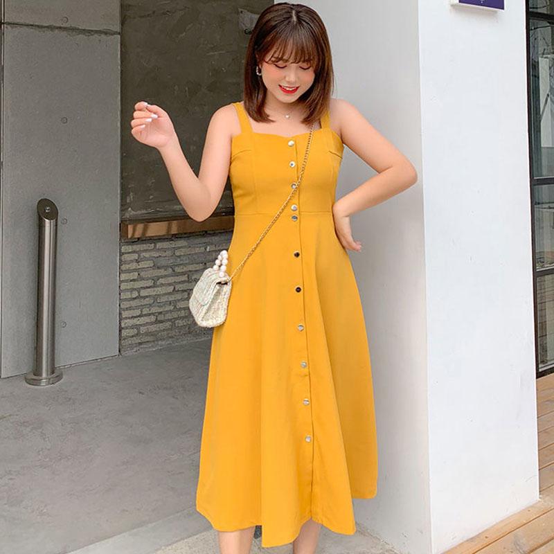 Womens Summer Dresses  Short-sleeved Shirt Top and Long  Strap Dress Two-piece Set Plus Size Outfits