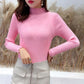 Autumn and Winter Women's Korean Style Pullover Lace Half Turtleneck Sweater Long-sleeved Slim Bottoming Sweater