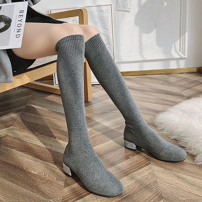 Socks Shoes Autumn Women's Boots Over The Knee Boots Women's Boots Knitted Stockings Stretch Boots Socks Boots