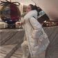 Fluffy Big Fur Collar Disposable Sequins Shiny Down Padded Jacket Women Mid-length Thick Loose Bread Coat Warm Cotton Coat Jacket Women