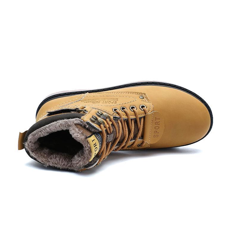 Men's Winter Leather Men Waterproof Snow Boots Leisure Boots Retro Shoes for Men Big Size 39-46