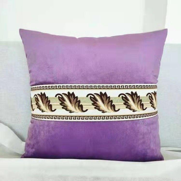 High-end Pillow Velvet Cushion Living Room Sofa Backrest Office Bedside Chinese Large Cushion Lace Hug Pillowcase
