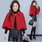 Jacket Women's Autumn and Winter All-match Shawl Cloak Outside Short Cloak Woolen Coat Temperament Elegant Lady Shawl