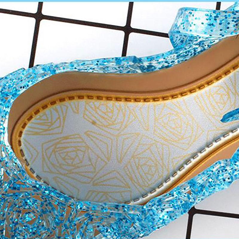 Crystal Sandals Wedge Women's Shoes High-heeled Shoes Women's Square Dance Shoes Baotou Hole Shoes