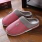 Women Unisex Winter Home Slippers Leather Waterproof Non Slip Slippers Plush Warm Indoor Flat Non-slip Slippers