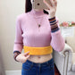 Thicken Plus Velvet Tops Cold-proof Turtleneck Sweater Female Autumn and Winter Warm Knit Sweater
