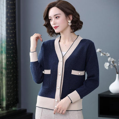 Spring and Autumn Tide Sweater February and August Jacket Women Loose Knit Cardigan Short