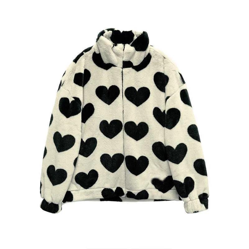 Autumn and Winter Women's Lapel Coat Fleece Fur Coat Thickened Warm Faux Fur Coat Large Size Coat