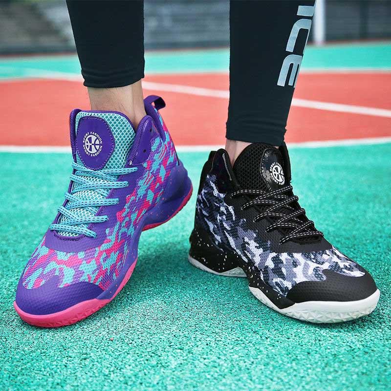 36-45 Men Mesh Sneakers Wear-resistant Basketball Shoes Deodorant Comfortable High-top Running Shoes