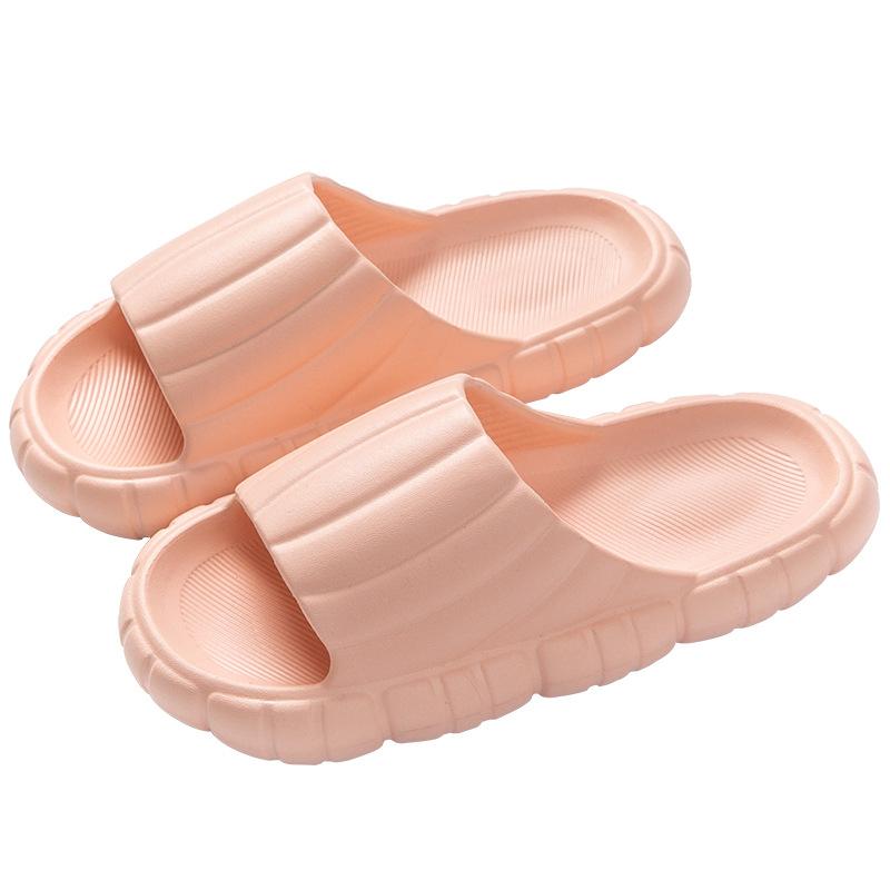 Couple Slippers Summer Solid Color Outdoor Shoes Soft Lightweight Slippers Indoor Bathroom Non-Slip Slippers Thick Sole Slippers Unisex