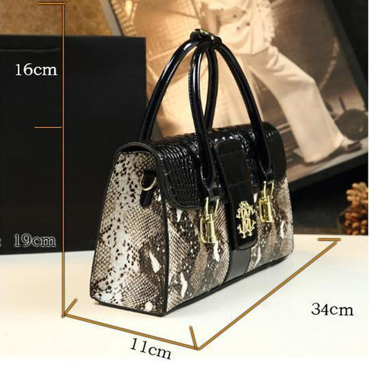 Atmospheric Crocodile Pattern Middle-aged Mother Bag Fashion Snake Pattern Leather Women's Bag Shoulder Messenger Handbag
