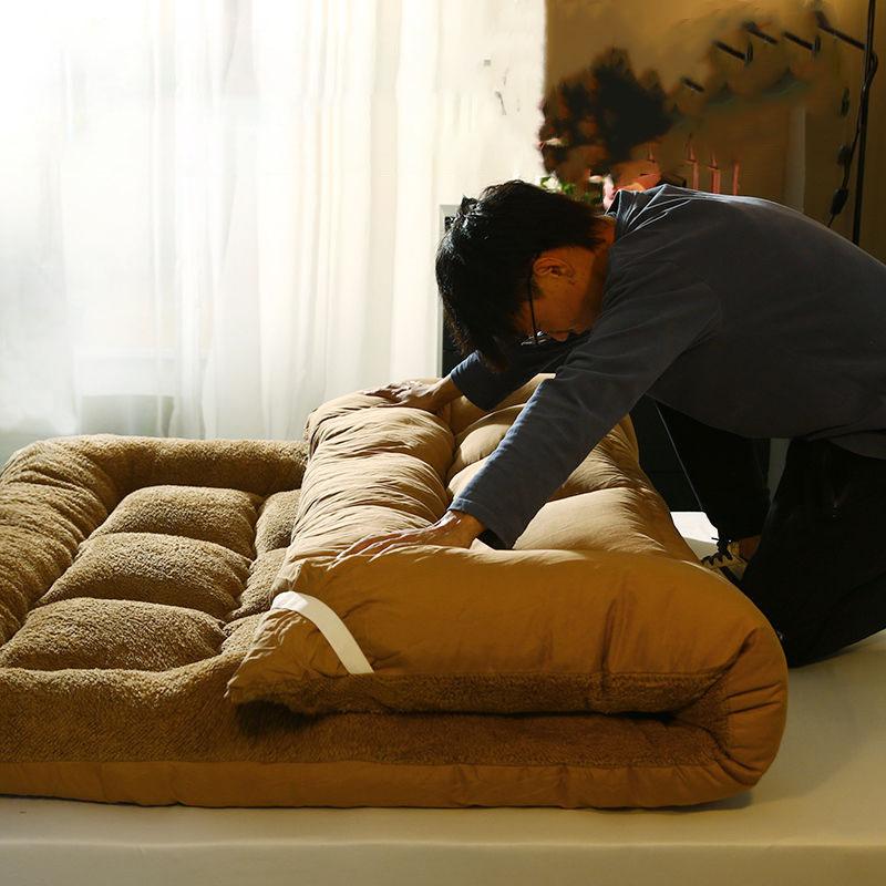 Thick Warm Lamb Velvet Mattress Student Dormitory Single Double Foldable Tatami Non-slip Mattress Mattress