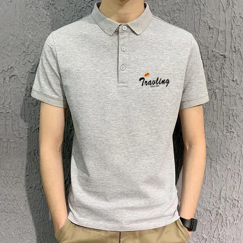 Summer Lapel Short-sleeved T-shirt Fashion Shirt Collar Shirt Trendy Male T-shirt